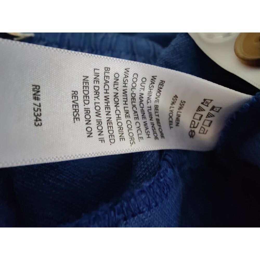 C&C California Blue Rope-Belted Wide Leg Linen Cropped Pants 12 NWT - Picture 7 of 7